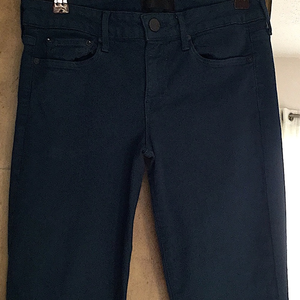Vince - teal color, stretch, straight leg jeans.